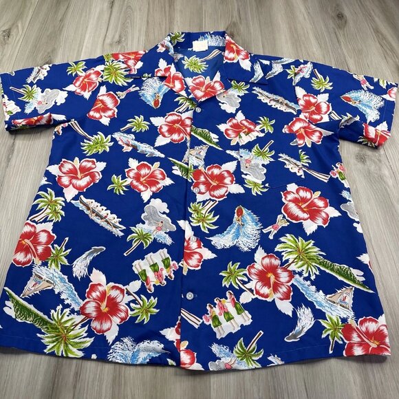 Kailua Hawaiian Button Up Shirt Hula Girl Surfer Men’s Size L Large Hawaii - Picture 4 of 10
